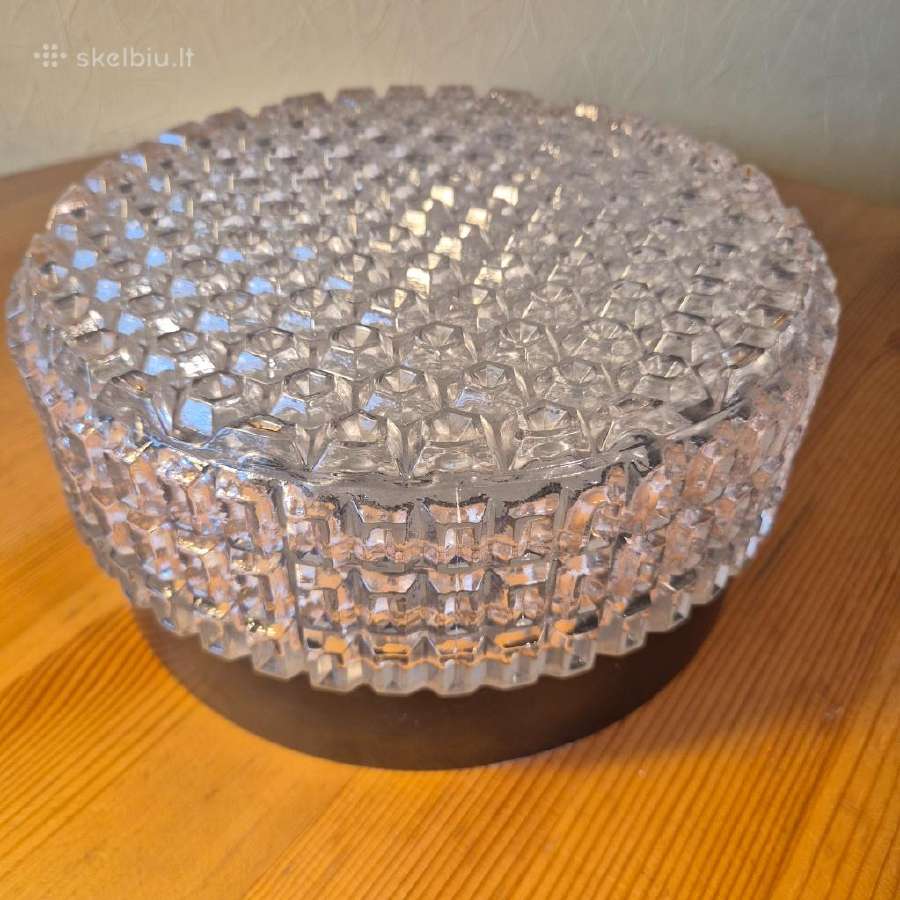 Vintažinis stiklinis lubinis šviestuvas (Ice Glass - nuotraukos Nr. 4