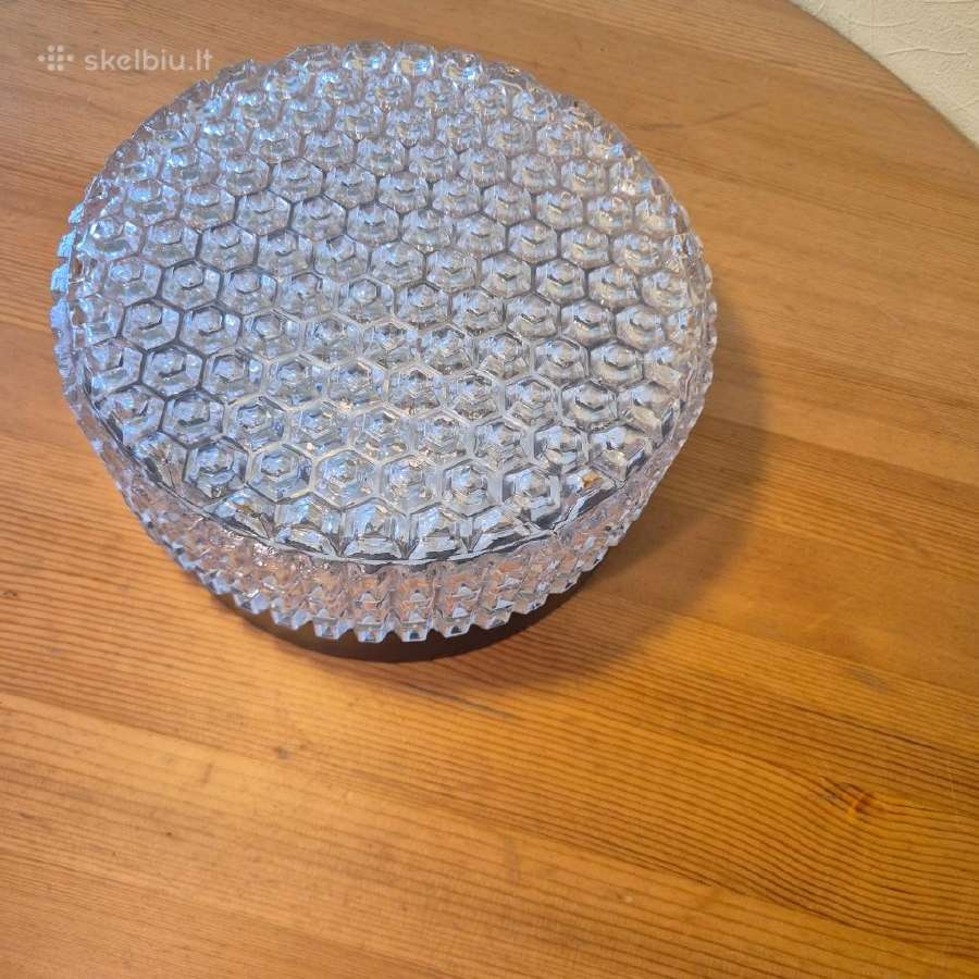 Vintažinis stiklinis lubinis šviestuvas (Ice Glass - nuotraukos Nr. 6