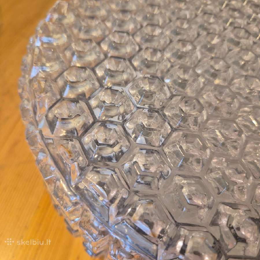 Vintažinis stiklinis lubinis šviestuvas (Ice Glass - nuotraukos Nr. 7