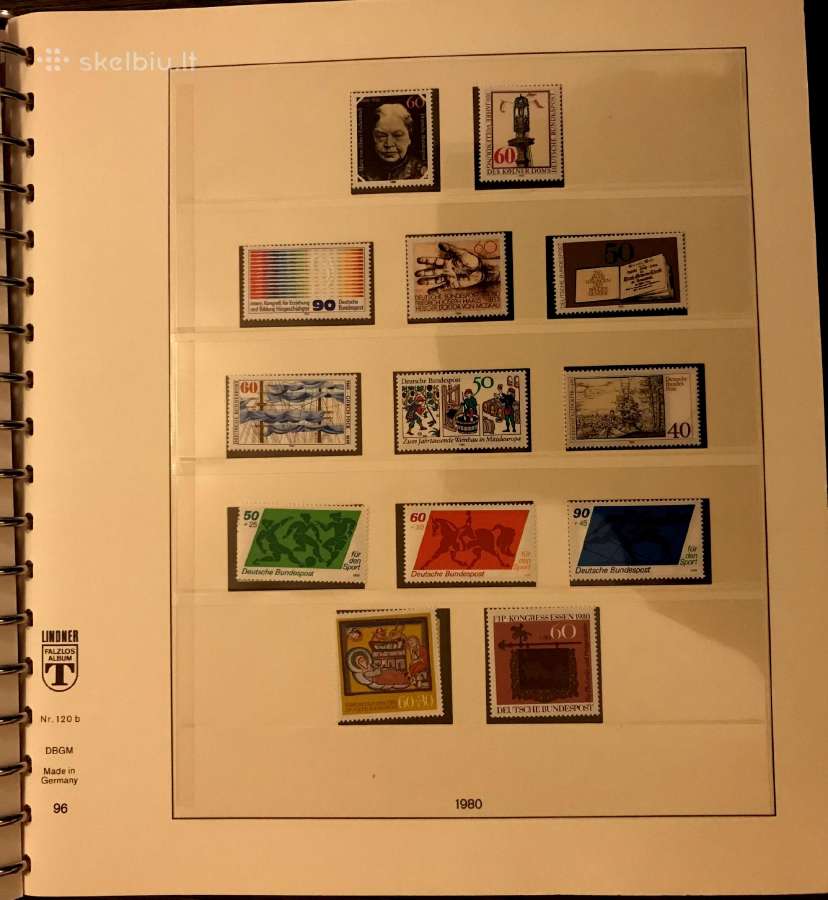 Vokietija 1974-80 pašto ženklai + albumas - nuotraukos Nr. 3