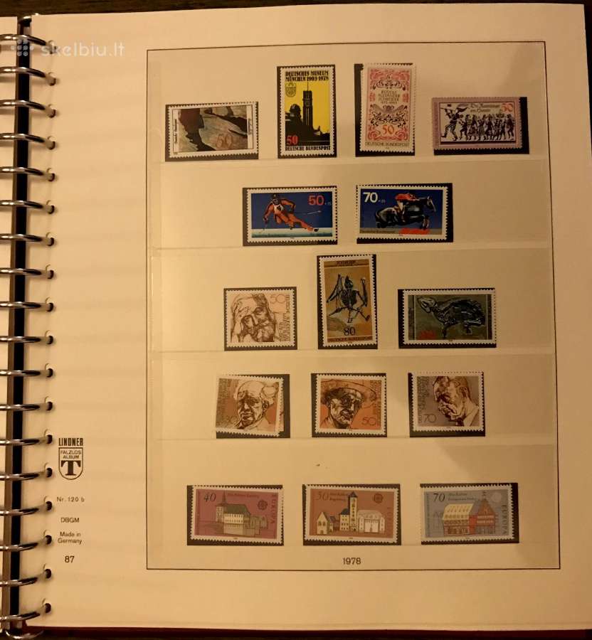 Vokietija 1974-80 pašto ženklai + albumas - nuotraukos Nr. 11