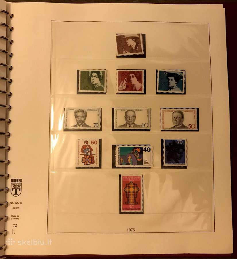 Vokietija 1974-80 pašto ženklai + albumas - nuotraukos Nr. 23