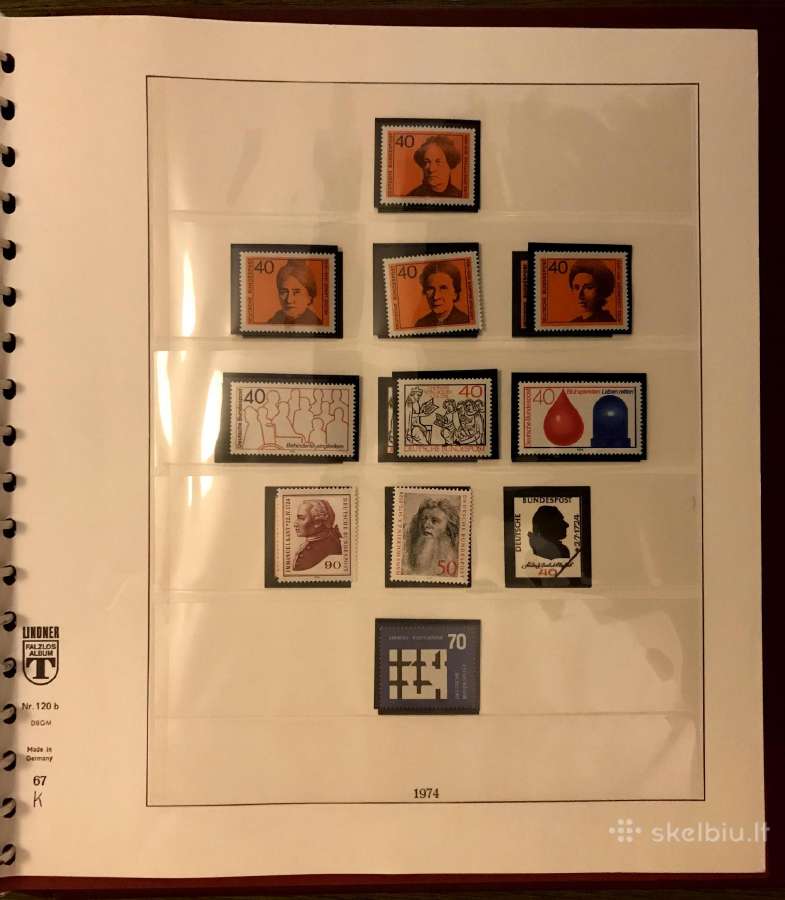 Vokietija 1974-80 pašto ženklai + albumas - nuotraukos Nr. 27