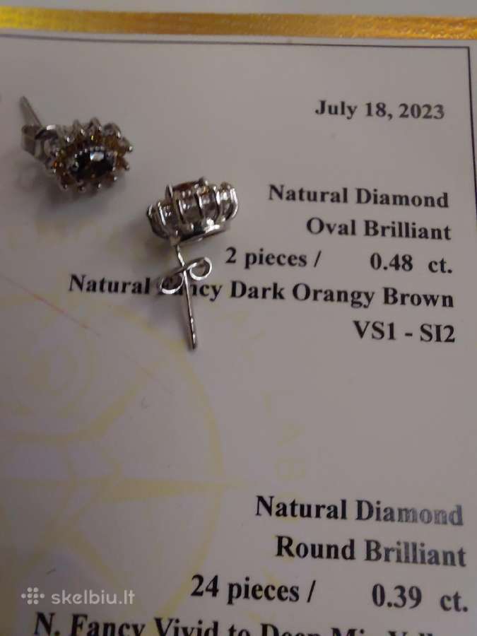 Auksiniai auskarai su briliantais (0,87ct) - nuotraukos Nr. 6
