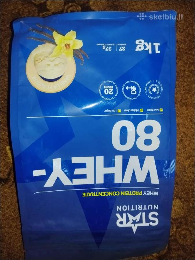 Star Nutrition Whey-80 (vanilės skonio, 1 kg) - nuotraukos Nr. 3
