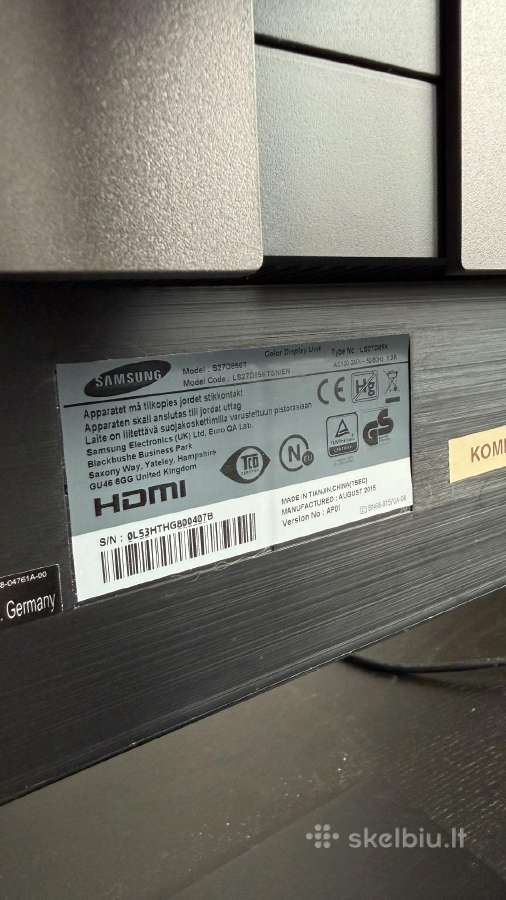 Samsung monitorius S27d850t - nuotraukos Nr. 4