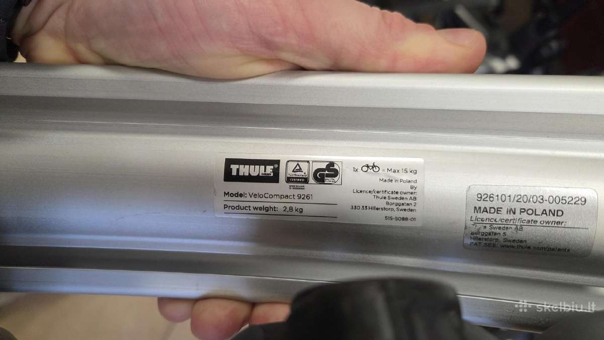 Dviračių laikiklis Thule Velocompact 3 dviračiams - nuotraukos Nr. 7