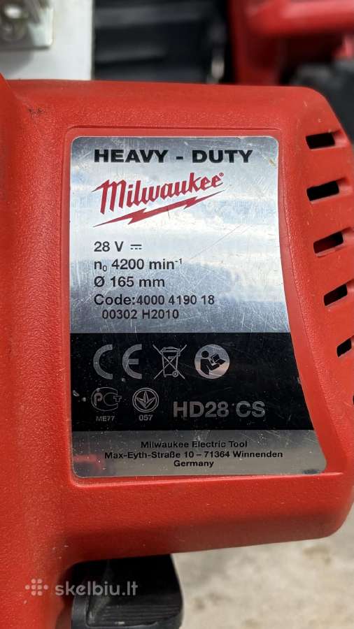 Suktuvas akumuliatorinis Bosch; Milwaukee Hd28cs - nuotraukos Nr. 4
