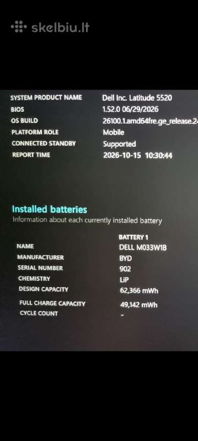 Dell Latitude 5520 – i5, 16 GB RAM, SSD, 15,6 Fhd - nuotraukos Nr. 3