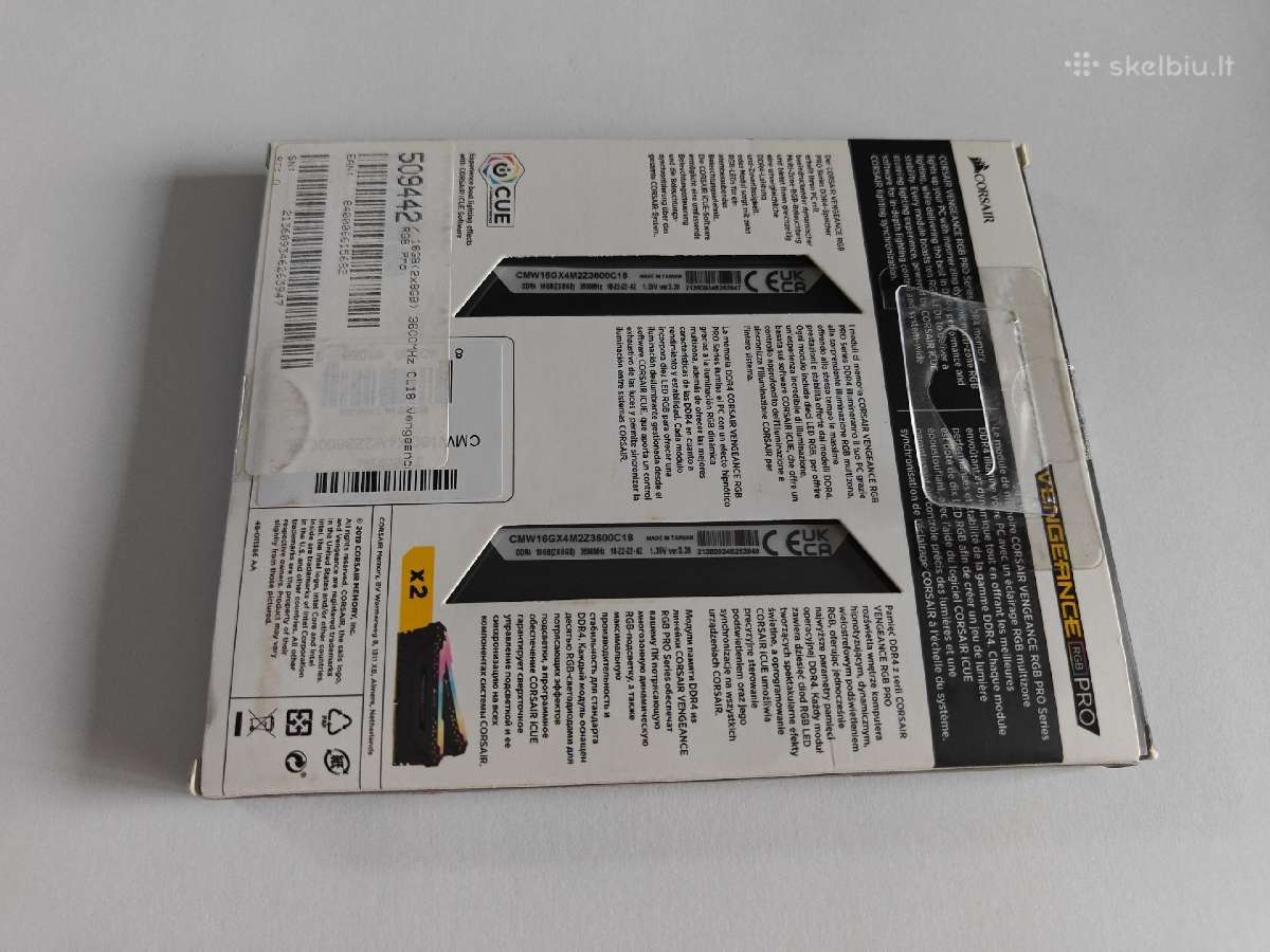 Corsair Vengeance Rgb Pro Ddr4 16gb(2x8gb) 3600mhz - nuotraukos Nr. 2