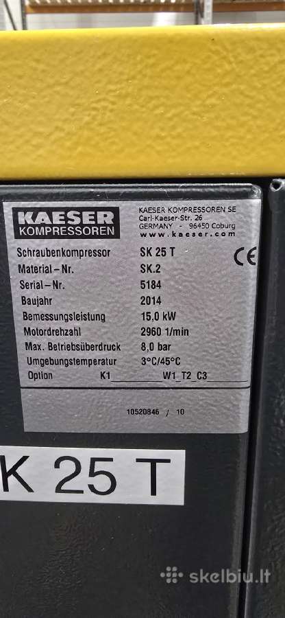 Kaeser Sk25t sraigtinis kompresorius su sausintuvu - nuotraukos Nr. 6