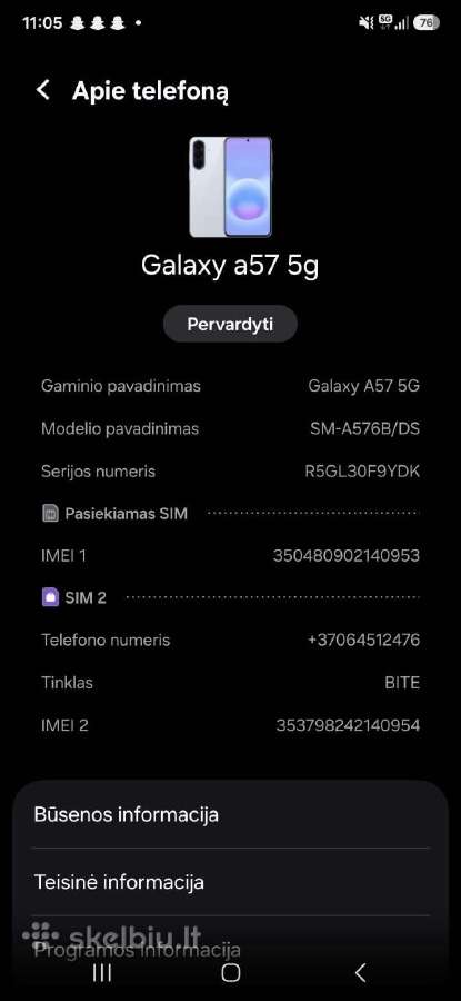 Samsung a57 5G - nuotraukos Nr. 6