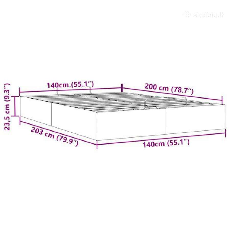 Osmanų lovos rėmas be čiužinio vidaxl(3310971) - nuotraukos Nr. 7