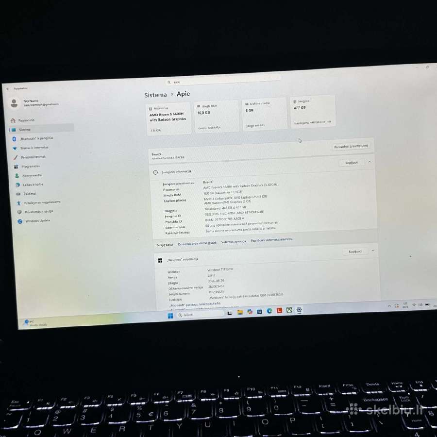 Lenovo ideapag gaming 3 rtx 3050 - nuotraukos Nr. 3