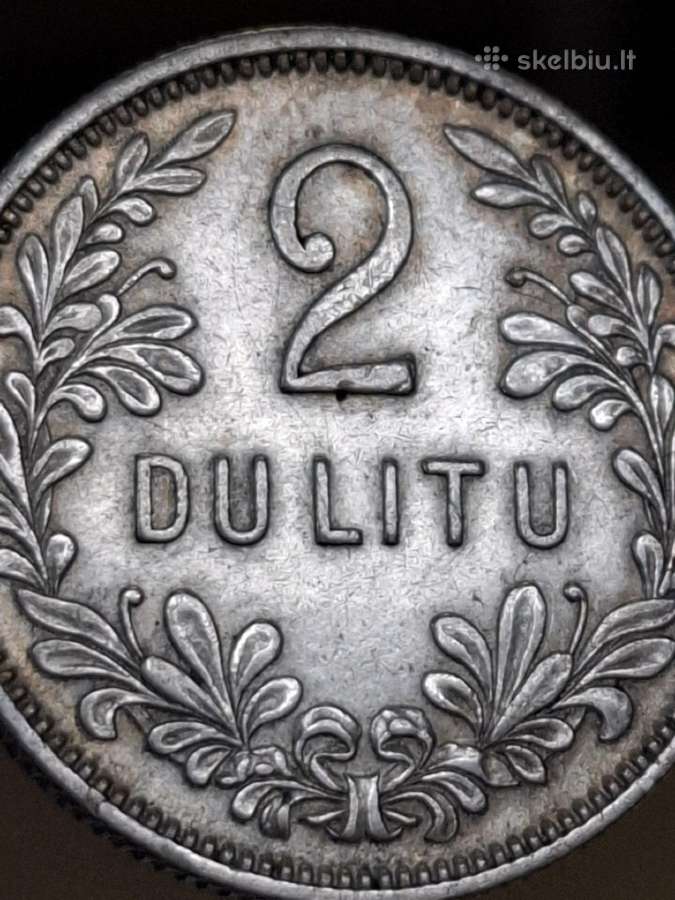 Sidabriniai du litai 1925 Lietuva - nuotraukos Nr. 4