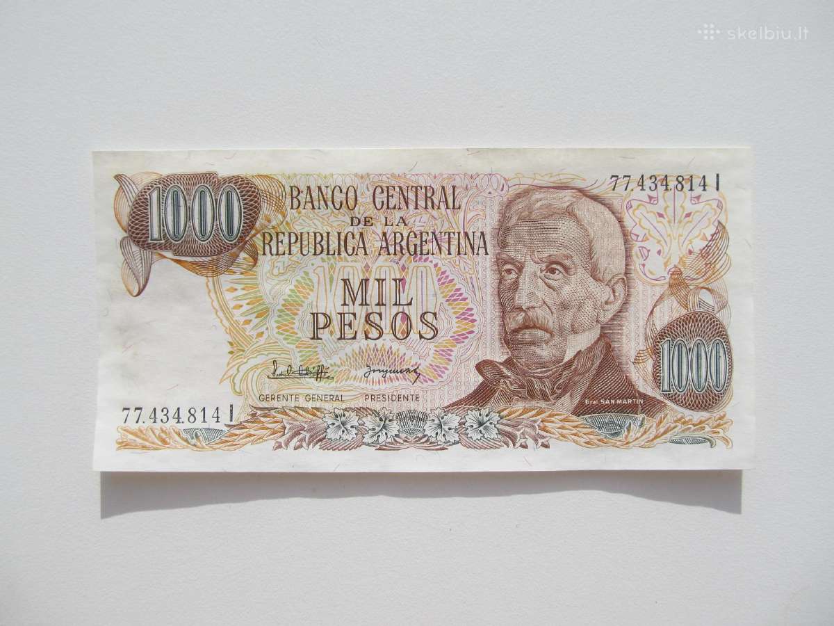 500 ir 1000 pesos , Argentina , 1982 - nuotraukos Nr. 3