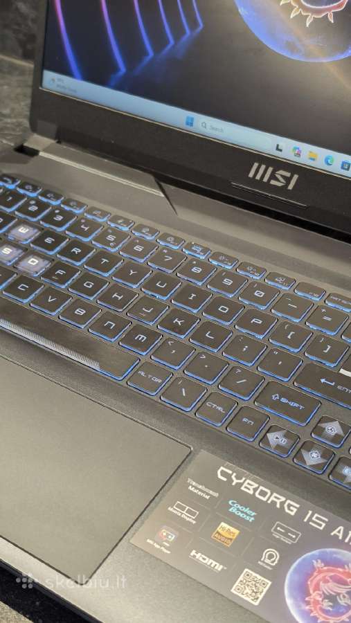 Msi Cyborg 15, i7, 4060, 16gb ddr5 - nuotraukos Nr. 3