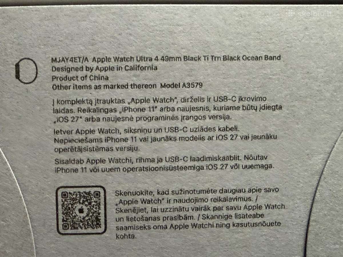 Nauji supakuoti Apple Watch Ultra 4 Natural, Black - nuotraukos Nr. 2