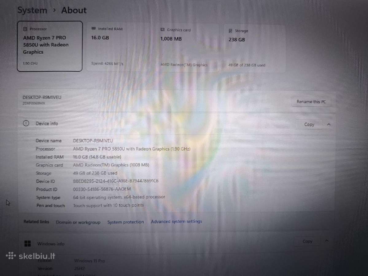 Thinkpad T14s 14.0 Fhd Ips Ryzen 7 5850u 16 256gb - nuotraukos Nr. 4