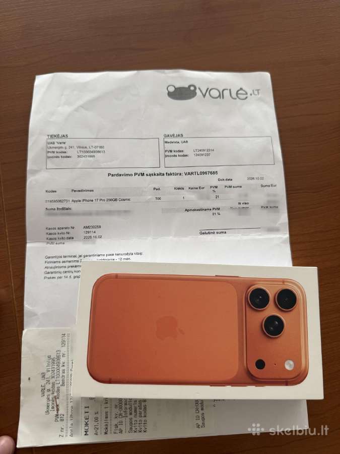 iPhone 17 Pro 256gb Cosmic Orange- naujas - nuotraukos Nr. 4