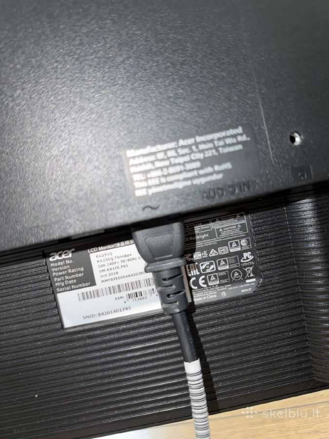 Acer Kg251q 24,5 monitorius - nuotraukos Nr. 2