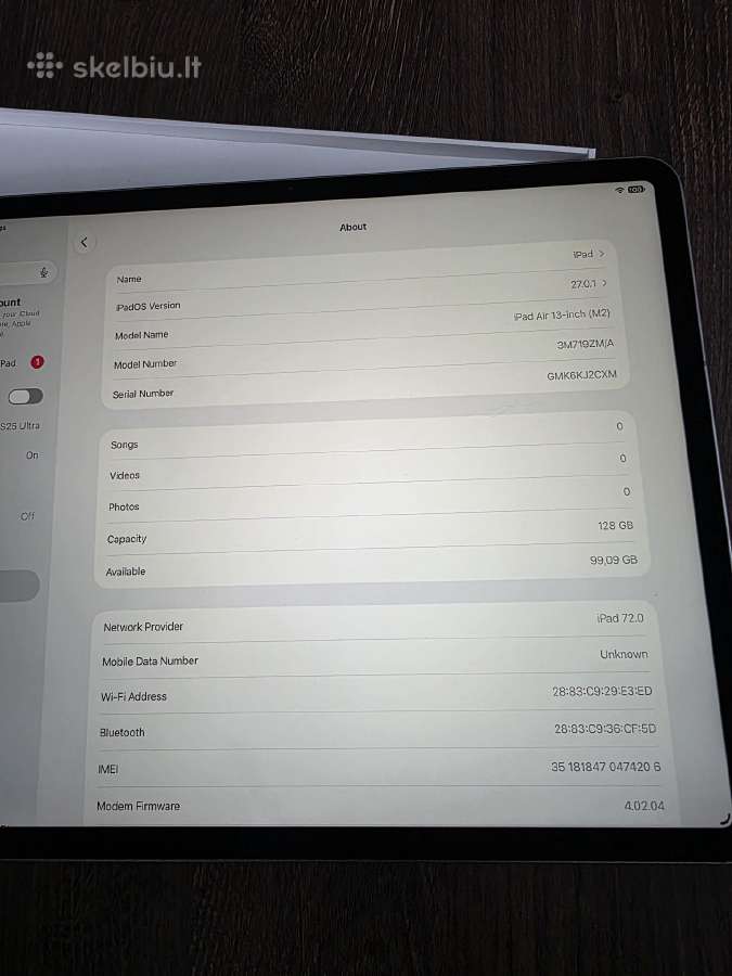 iPad air 13 M2 128 GB - nuotraukos Nr. 4
