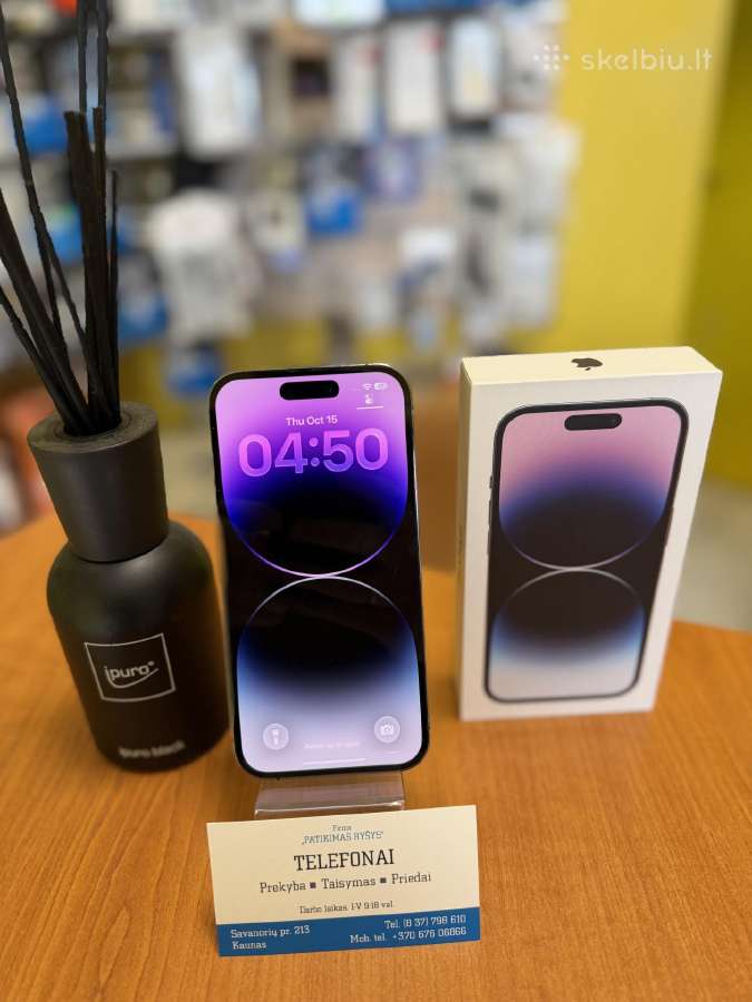 iPhone 14pro 128gb Purple Su Garantija - nuotraukos Nr. 2