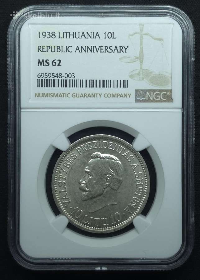 10 litų 1938 m. Ngc Ms 62 Antanas Smetona - nuotraukos Nr. 2