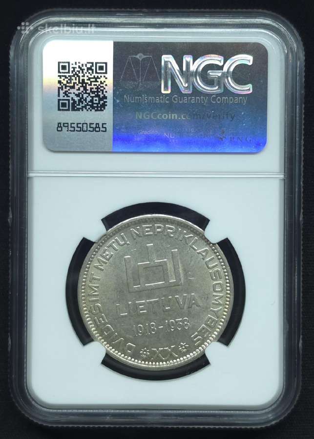 10 litų 1938 m. Ngc Ms 62 Antanas Smetona - nuotraukos Nr. 5