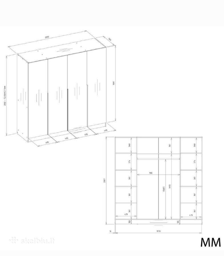 Nauja spinta 2000cm 4 duru - nuotraukos Nr. 5