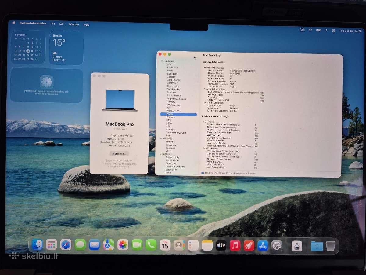 MacBook Pro 16-inch M1 32gb RAM / 512 GB SSD - nuotraukos Nr. 4