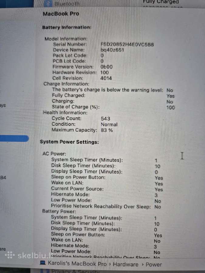 MacBook Pro 16-inch M1 32gb RAM / 512 GB SSD - nuotraukos Nr. 6