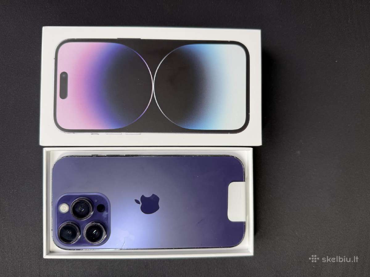 iPhone 14 Pro, 256gb (Deep Purple) – 100% Baterija - nuotraukos Nr. 2