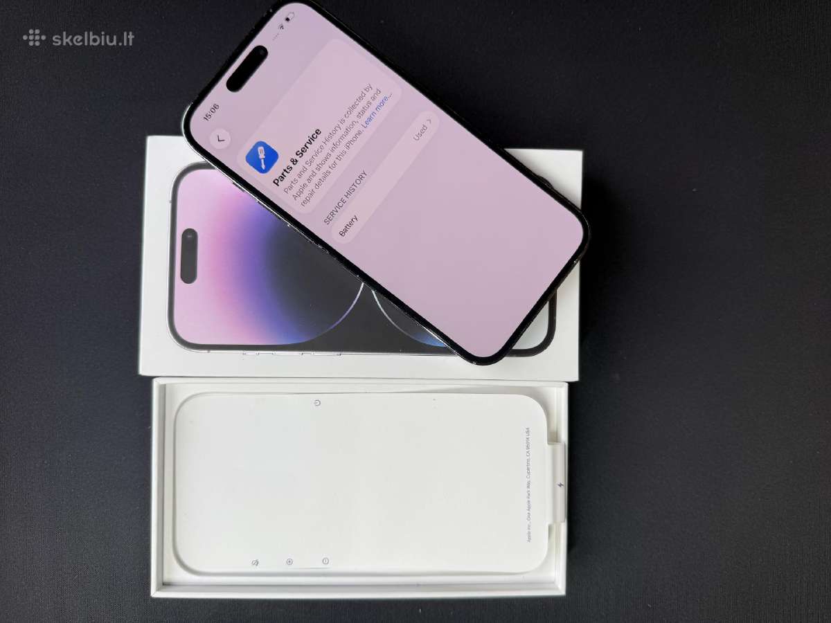 iPhone 14 Pro, 256gb (Deep Purple) – 100% Baterija - nuotraukos Nr. 3