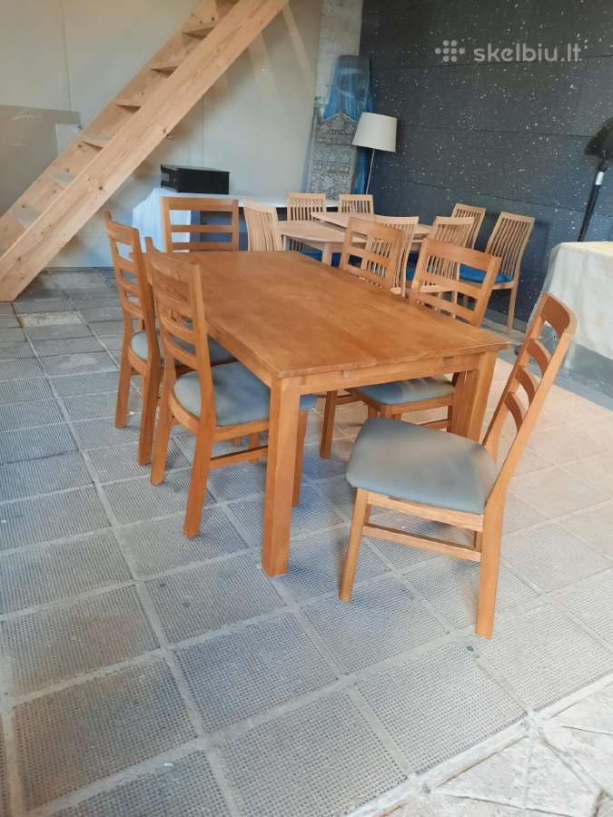 Ąžuolinis stalas +6 kėdės iš Danijos - nuotraukos Nr. 3