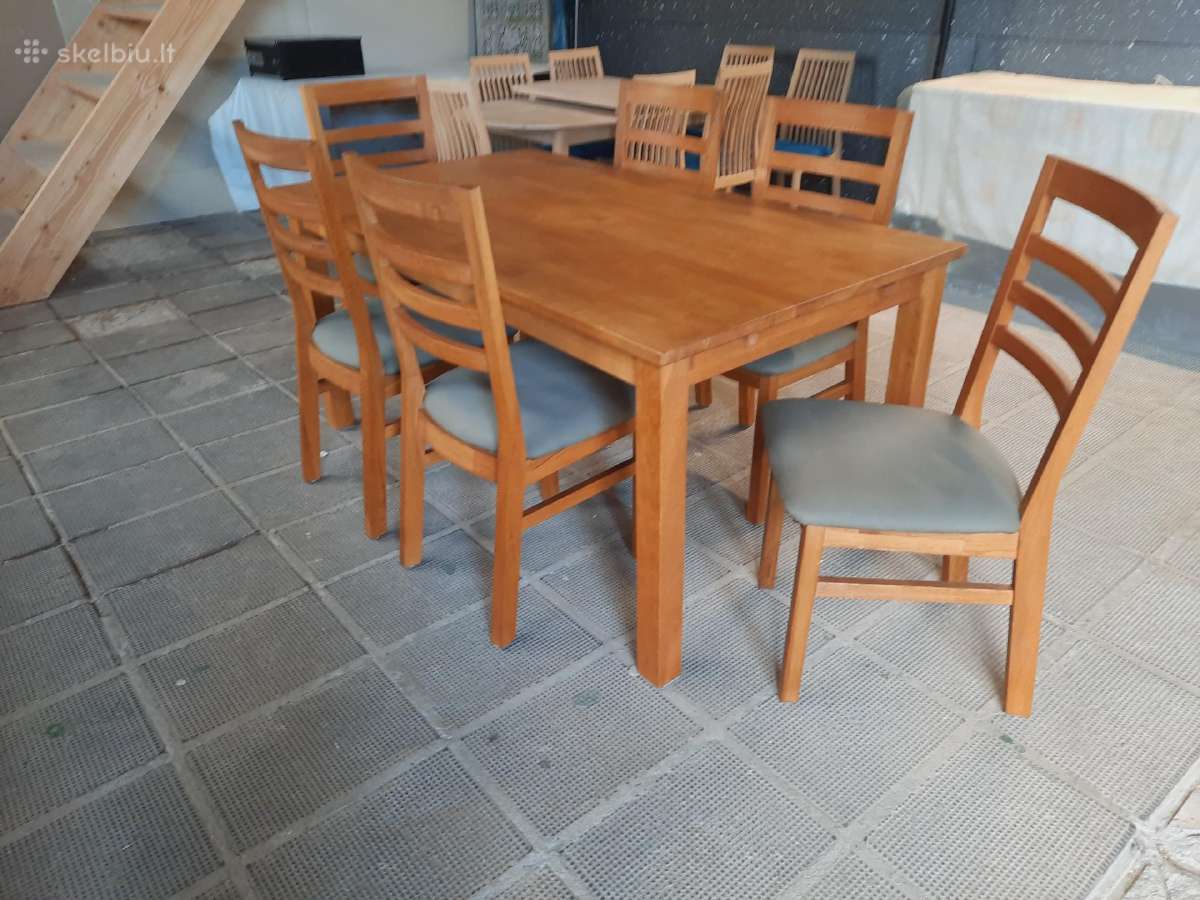 Ąžuolinis stalas +6 kėdės iš Danijos - nuotraukos Nr. 4