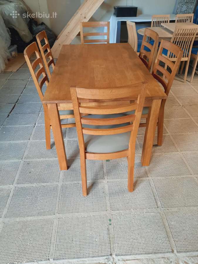Ąžuolinis stalas +6 kėdės iš Danijos - nuotraukos Nr. 8