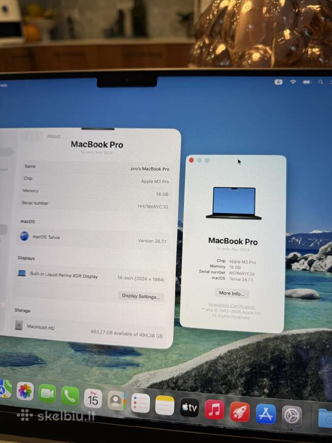 MacBook Pro 14 M3 pro 18/512gb - nuotraukos Nr. 6