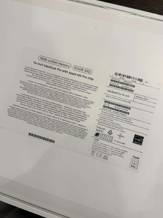 MacBook Pro 14 M3 pro 18/512gb - nuotraukos Nr. 8