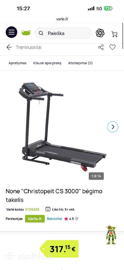 "Christopeit CS 3000" bėgimo takelis, idealus - nuotraukos Nr. 3