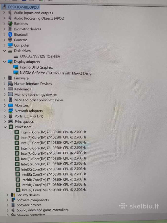 X1 Extreme Gen 3 i7-10850h 32gb 512gb Gtx 1650 Ti - nuotraukos Nr. 5