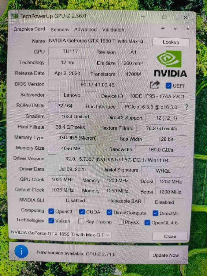X1 Extreme Gen 3 i7-10850h 32gb 512gb Gtx 1650 Ti - nuotraukos Nr. 6