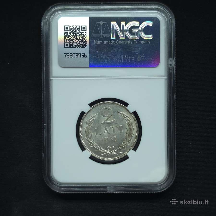 2 latai 1925 m. Ngc Ms 62 Latvija sidabras - nuotraukos Nr. 4