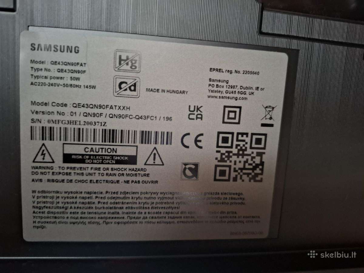 Samsung 43" 4k Neo Qled Qn90f - nuotraukos Nr. 3