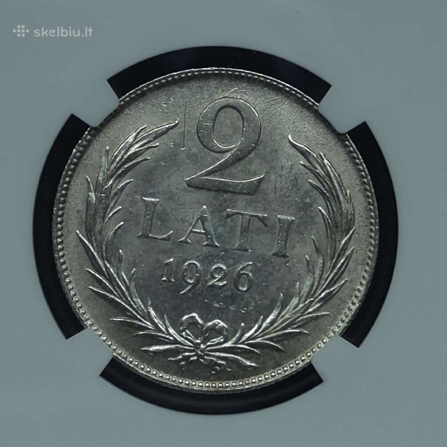 2 latai 1926 m. Ngc Ms 62 Latvija sidabras - nuotraukos Nr. 6