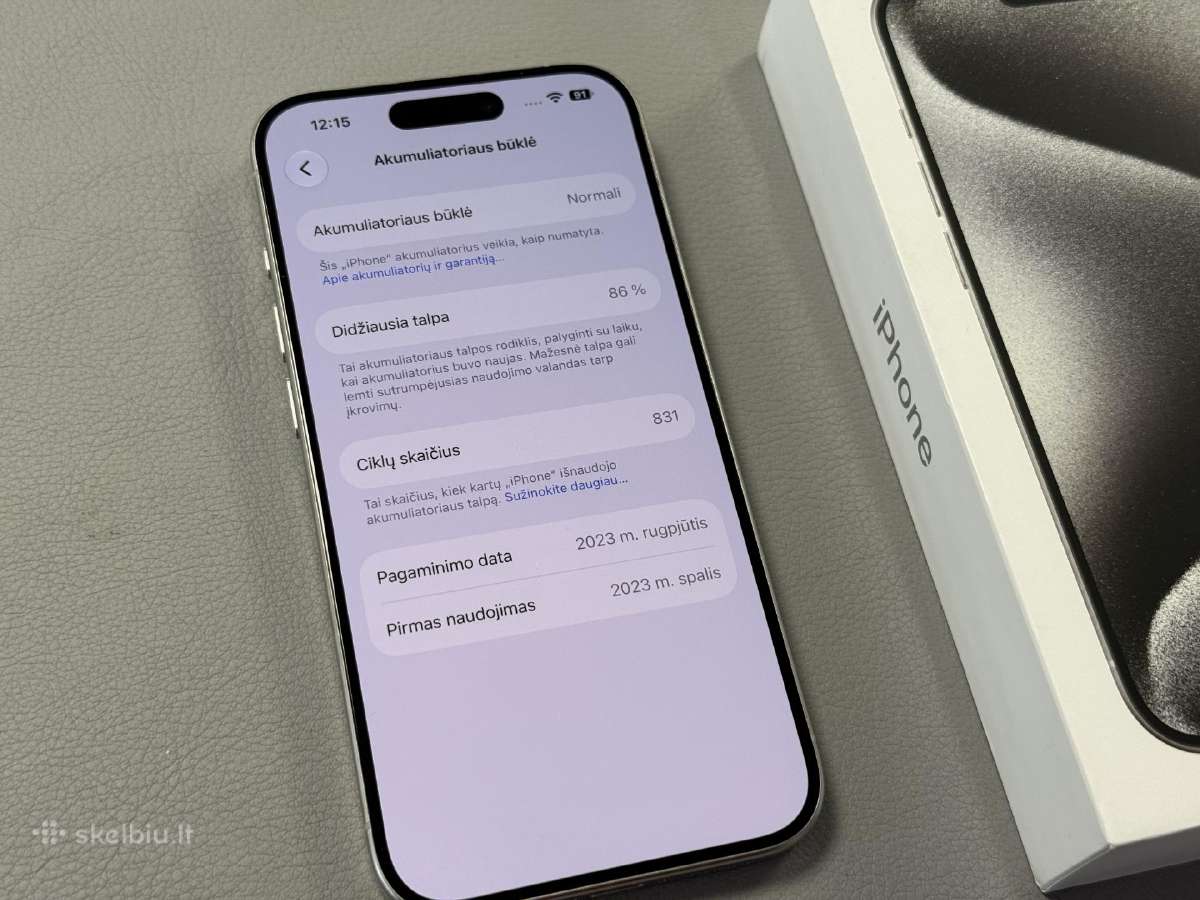 iPhone 15 Pro labai geros būklės su gera baterija - nuotraukos Nr. 4