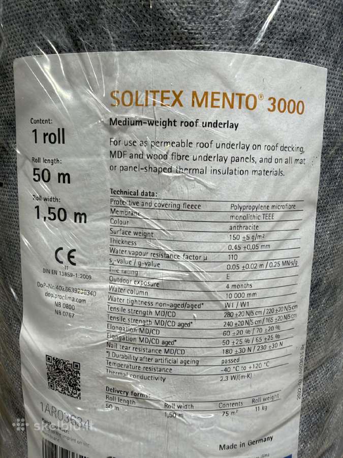 „Pro Clima Solitex Mento 3000- difuzinė plėvelė - nuotraukos Nr. 2