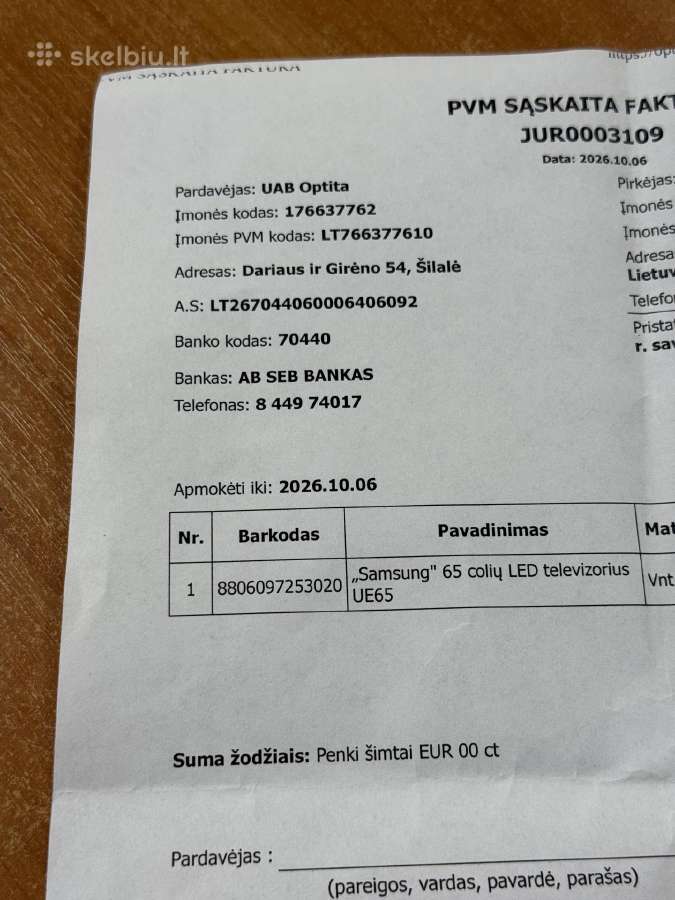 Samsung 7 serijos 65colių TV visiškai naujas garan - nuotraukos Nr. 6