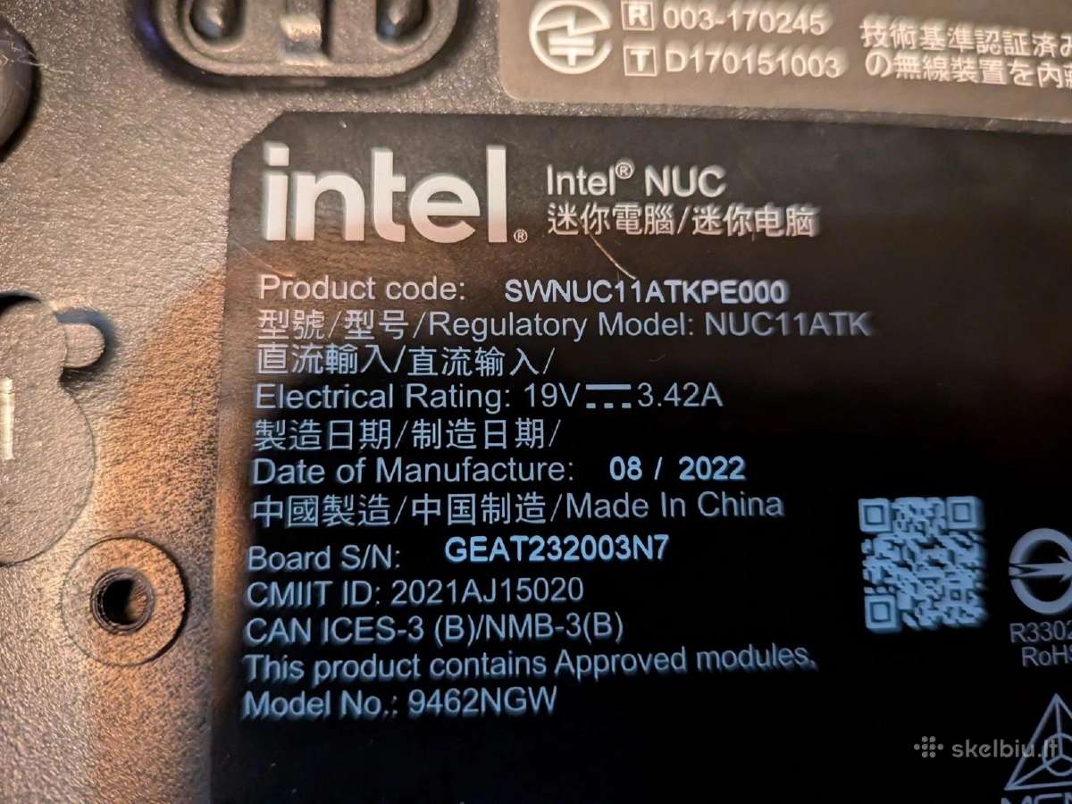 Mini Pc Intel Nuc11atkpe / 16gb RAM / 256gb M.2 - nuotraukos Nr. 3