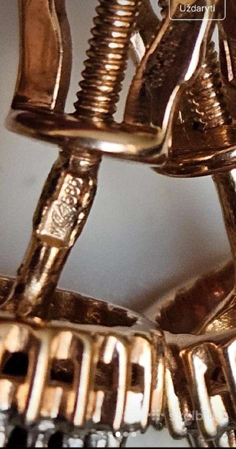 Auskarai su granatais ir deimantais - nuotraukos Nr. 4